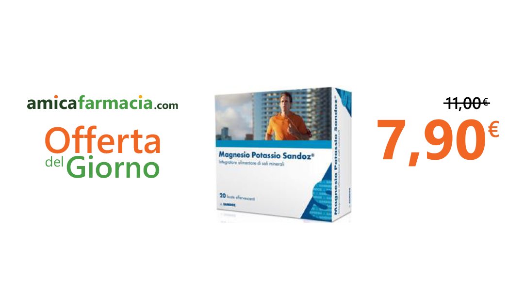 Offerta del giorno: Magnesio Potassio Sandoz a soli € 7,90!!
➨goo.gl/nfA3Fv #farmacia #estate #magnesio