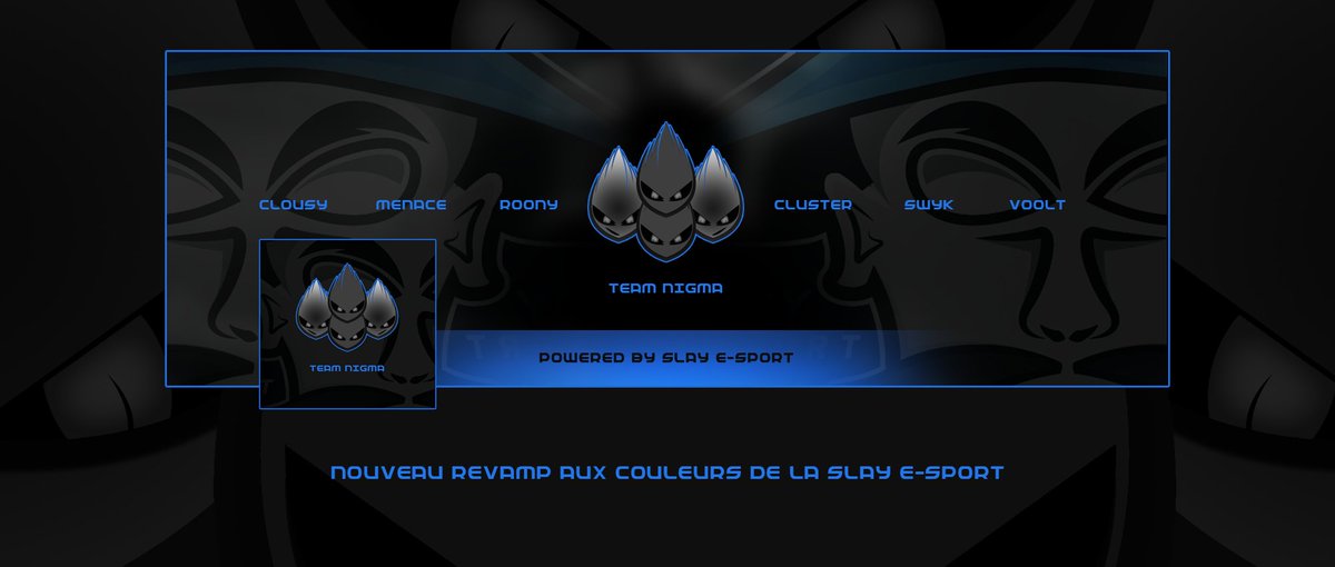 Team_NiGma's tweet photo. Qui dit nouvelle structure, dit nouvelles couleurs !
Nouveau revamp pour l'équipe !
Réalisation de @CluxxPOWA https://t.co/6I2KqCDPwk
