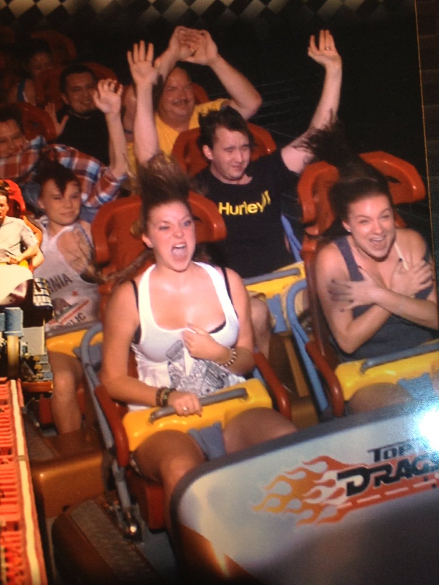 abbeymckillop's tweet photo. That one time @kellyann_deline & I went on the top thrill dragster #420ft #holdtheboobs https://t.co/e2jbRmbNxE