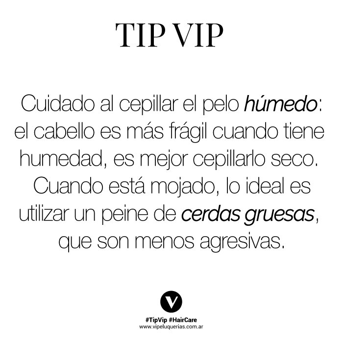 vipeluquerias's tweet photo. ¿Solés cepillarte con el pelo húmedo? ¡Tené en cuenta esto!
#TipVip #HairCare 💦 https://t.co/B76BI6sWVE