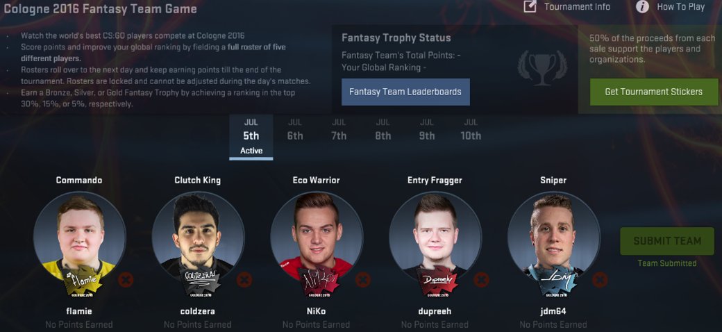 Garge0's tweet photo. First day for Pick'Em &amp; Fantasy Team (edited) https://t.co/SNlbDImniZ