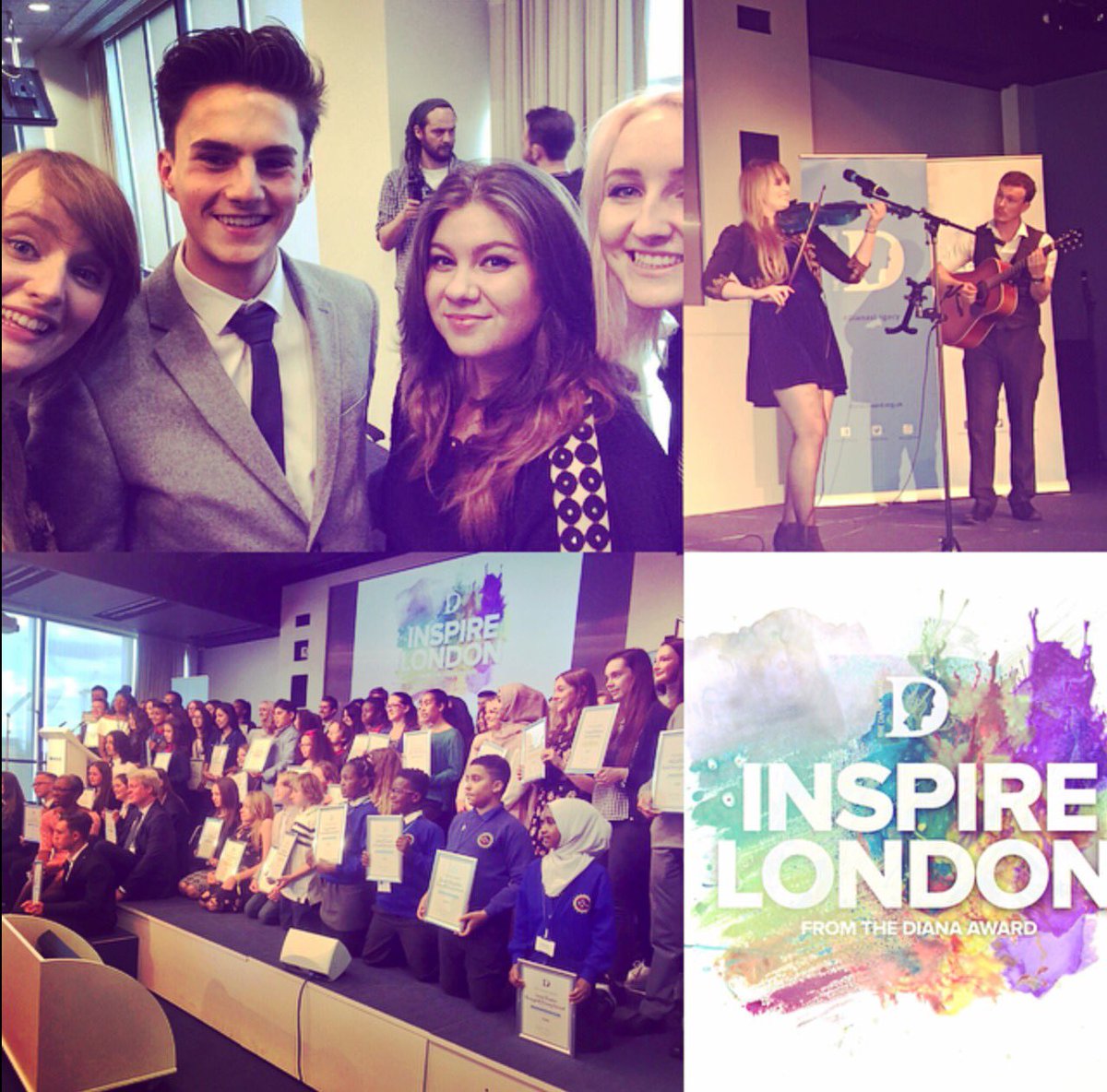 Honoured to play at #INSPIRELondon <a href="/DianaAward/">The Diana Award</a> today. Met truly inspiring and incredible young people. Thank you 💙