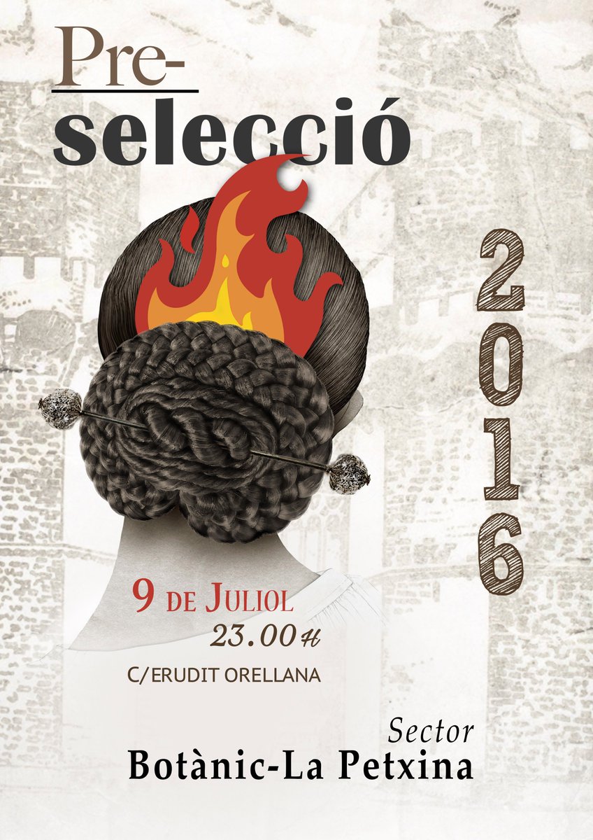 FallaPalleter's tweet photo. Dissabte 9 de juliol a les 23h a C/Erudit Orellana -> Preselecció FFMMV Sector Botànic-La Petxina 2016. No falteu! https://t.co/tOn3K4pGo5