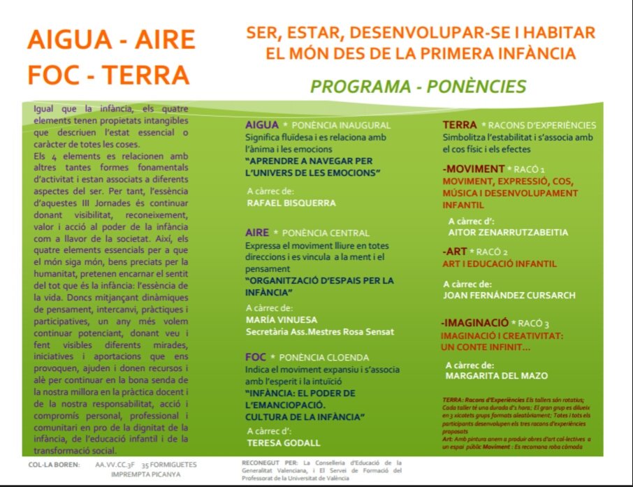 amestieducacio's tweet photo. @RosaSensat @RafaelBisquerra @mrp_pv @eltrenet @DiariEducacio @Plataforma06 @CEFIREdeElda @escolagavina @floridauni https://t.co/BPo10FQqfZ