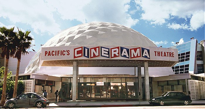 zachsherwin's tweet photo. My July 4th tradition is to remind us all that this red white and blue "Cinerama" sign anagrams to "American." https://t.co/c6w06hFidC