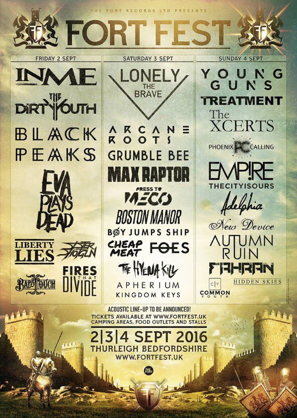 24 hours to get £55 tickets to see this awesome lot and <a href="/AdelphiaBand/">ADELPHIA</a> farewell festival
fortfest.uk