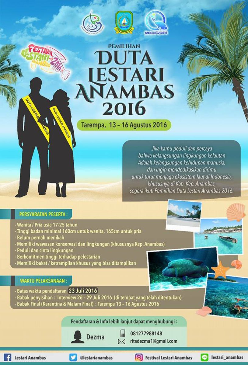 Pemilihan Duta Lestari Anambas "Festival Lestari Anambas" Tarempa 13 - 16 Agustus 2016