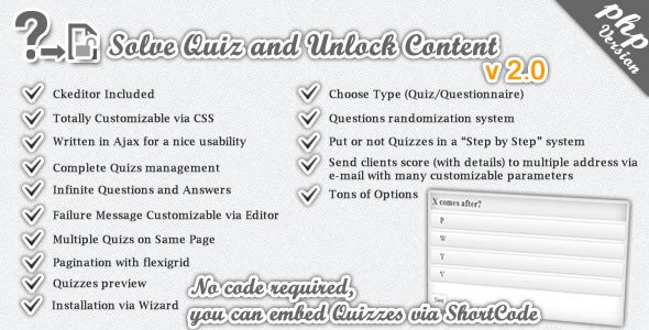 WpWarez's tweet image. PHP Solve #Quiz and Unlock Content ... - #Answer #JqueryQuiz #MrPlugins #PhpQuiz goo.gl/b2irDx