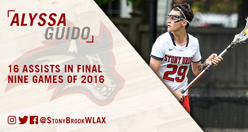 StonyBrookWLAX's tweet photo. .@callmeGuido was an integral part of the Seawolves offense down the stretch in 2016. #StatTuesday #AEWLAX https://t.co/GczmWy9ybn
