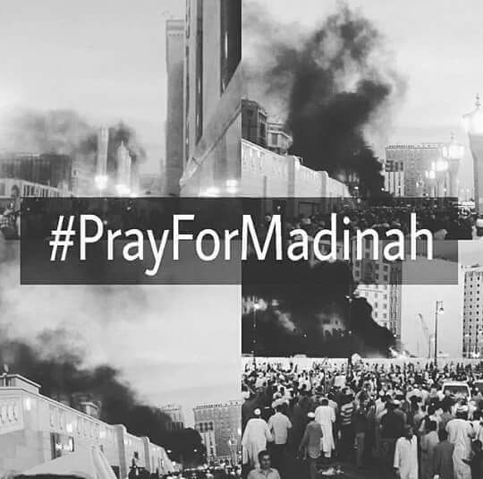 ya Allah lindungin Muslimin muslimah yg ada d tanah suci..aamiin #PrayForMadina