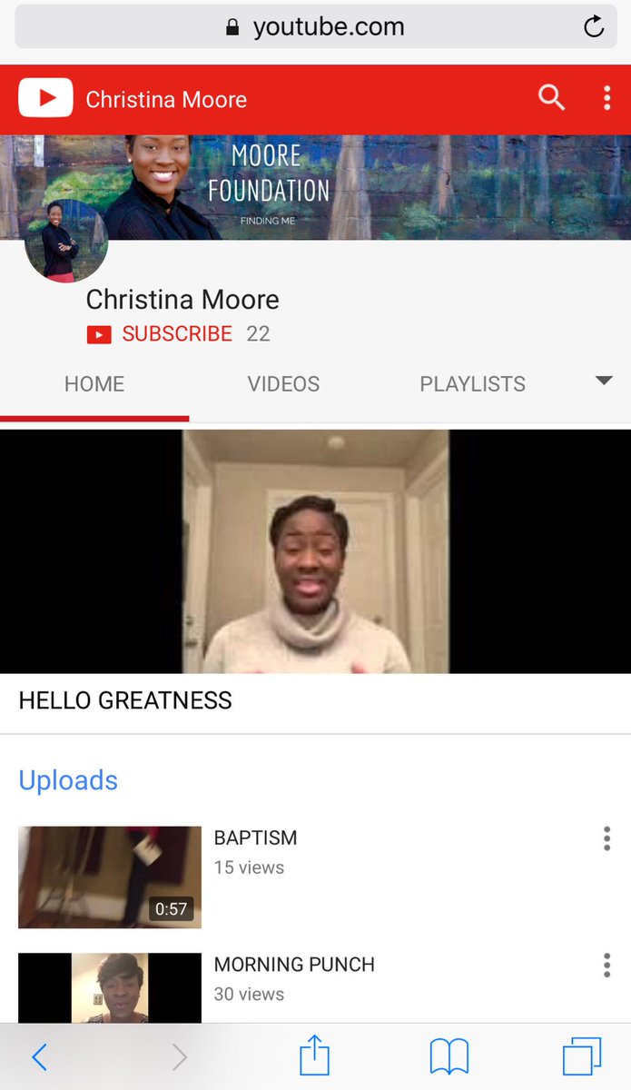 cmooreworldwide's tweet photo. #Youtube #Youtuber #ChristinaMoore #Subscribe #MooreFoundation #FindingMe #God #Anointed #Jesus #HolySpirit https://t.co/Kn0Ff69gLw