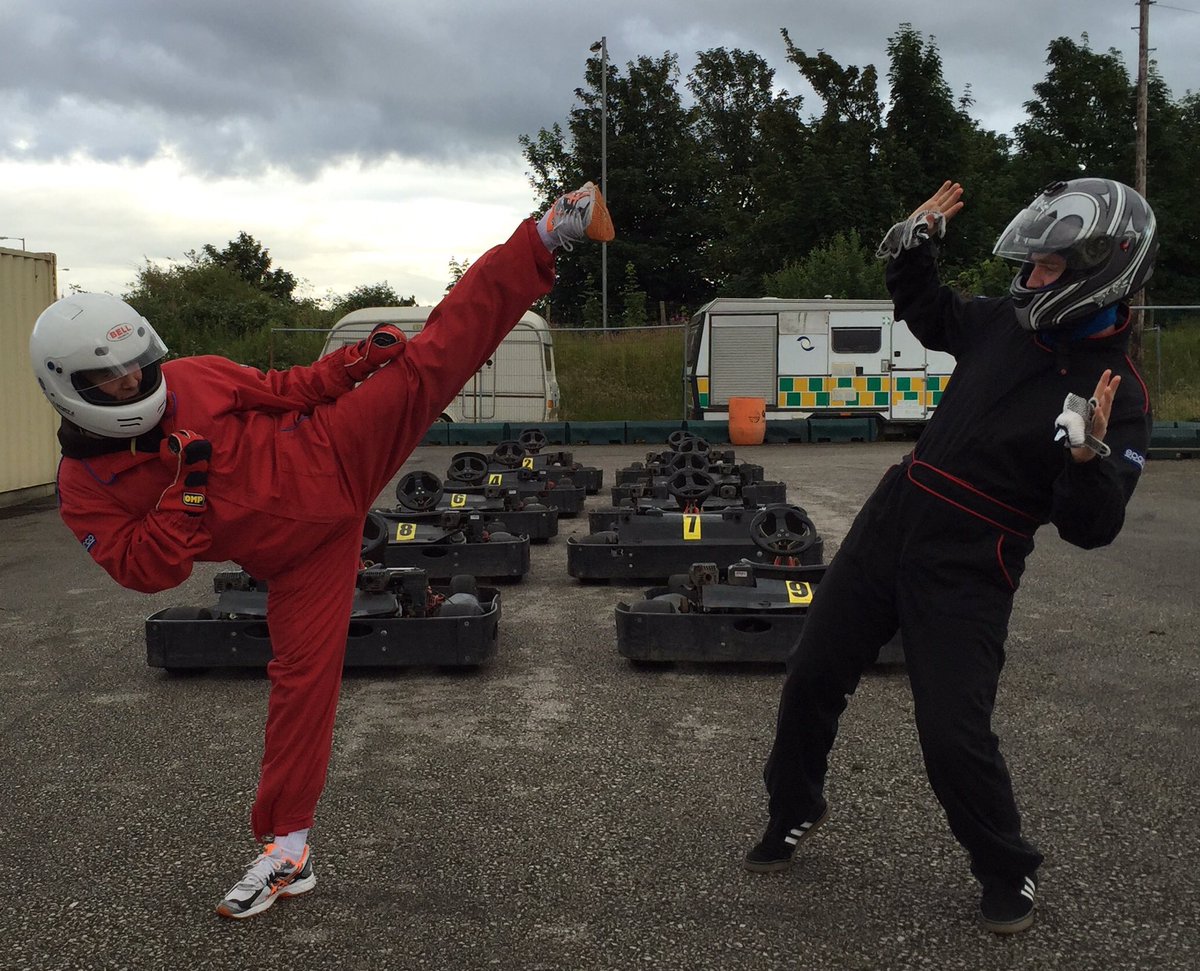 RJ1TKD's tweet photo. There's always time for a comedy side kick when Karting #karting @BNIHooton @RJ1TKD @tkdwirral #worldprep https://t.co/b6LjQe1vDl