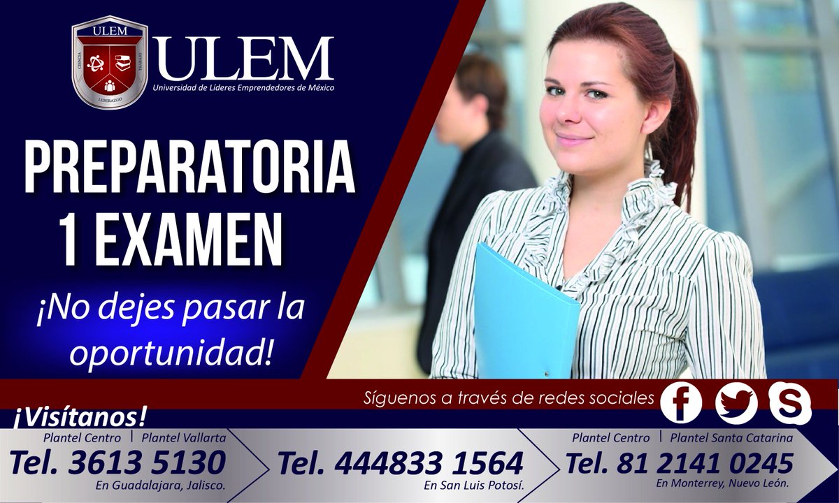 UniversidadULEM's tweet photo. #Prepa en 16 sesiones ¡Así de sencillo! #FelizLunes @_EnGdl @Klasifica2 @GDLdescuentos @JaliscoRT @TeloVendoGDL https://t.co/gtCQxAm3GG