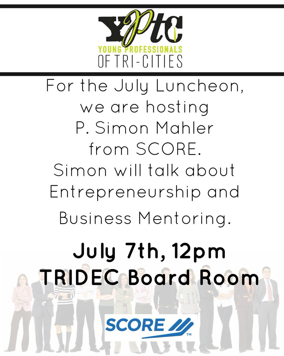 In case you missed it, we are having our July luncheon on the 7th at noon! Come to network &amp; meet fellow young pros.