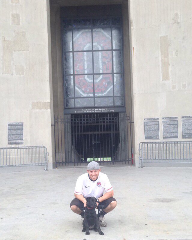 asmitty311's tweet photo. Zeke's first trip to the Shoe!!! #buckeyepuppy  #OSU @Zaaayyyler @EzekielElliott https://t.co/PS2LlQLMii