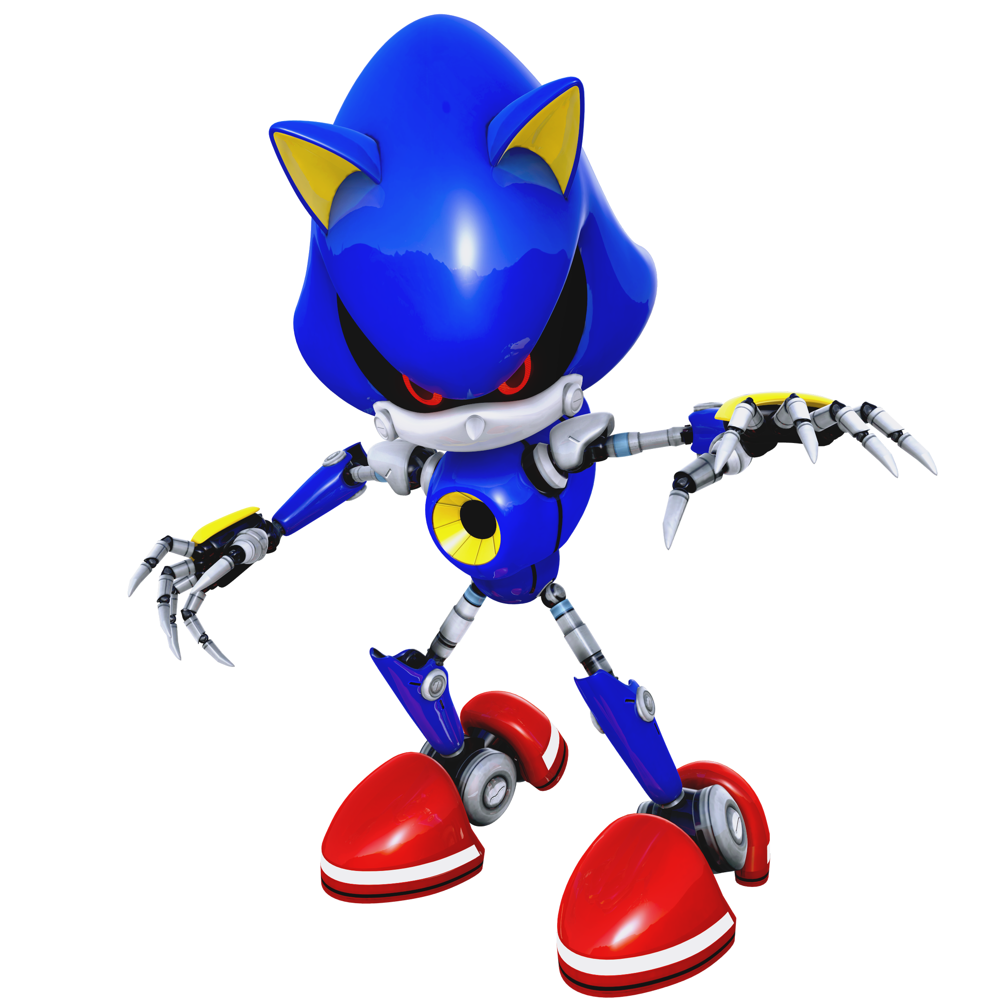 Neo Metal Sonic render! Took me about a week from start to finish but I'm  done now! (cloth physics are baking for an animated version to show off the  cape- will post