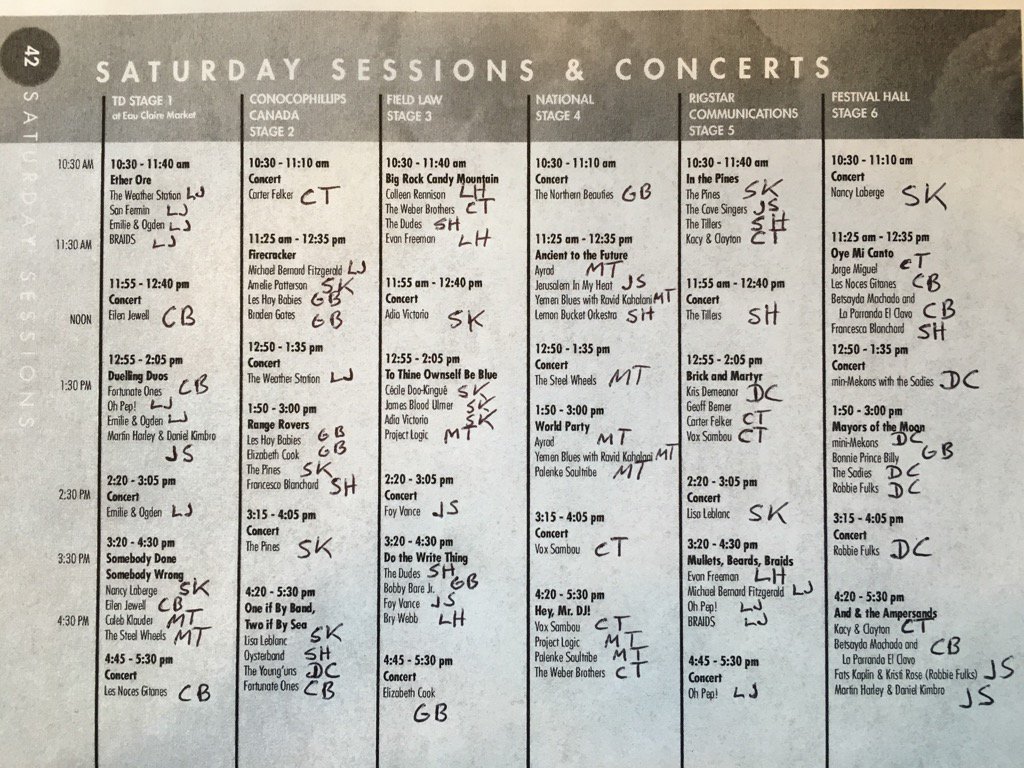 CFMFphoto's tweet photo. 2016 @calgaryfolkfest photo schedule pt. 2 @hanlsp @elysebouvier @christaitdotca @recrdx @CoolioJuliao #cfmf16 #yyc https://t.co/j7Hy39EhPP