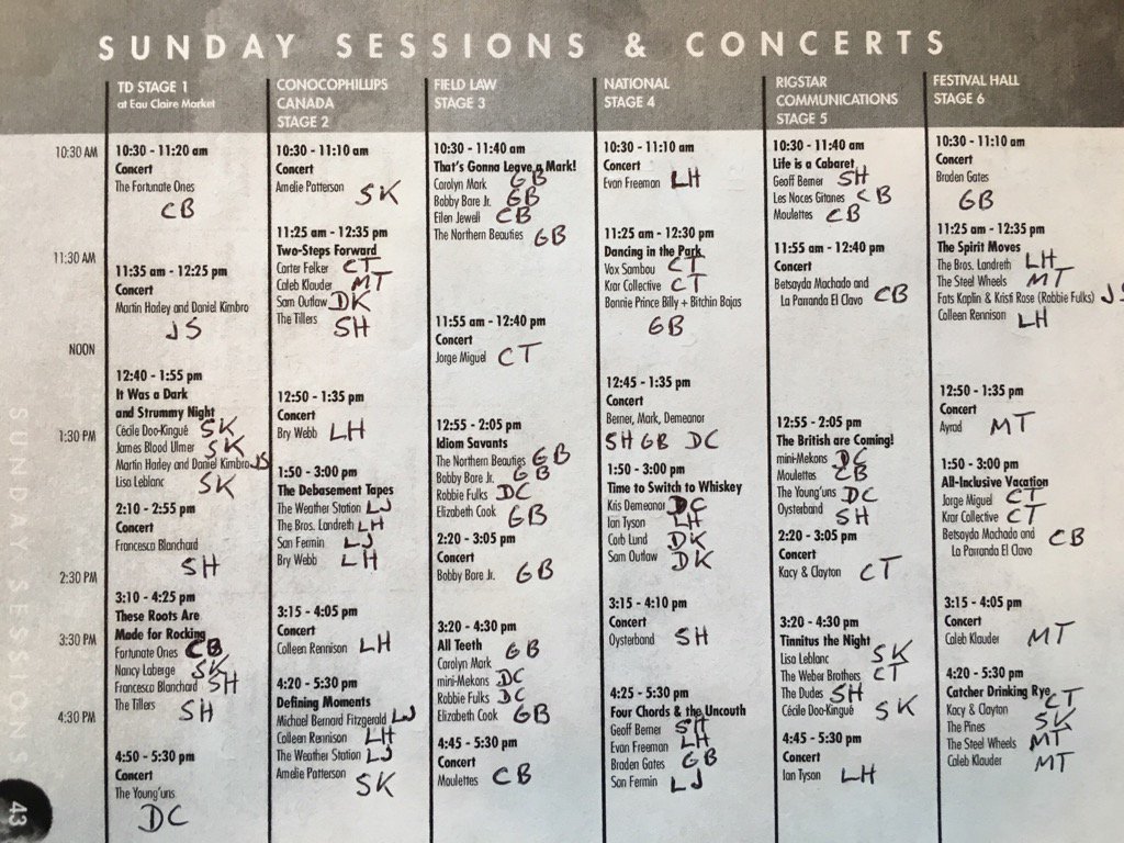 CFMFphoto's tweet photo. 2016 @calgaryfolkfest photo schedule pt. 3 @hanlsp @elysebouvier @christaitdotca @recrdx @CoolioJuliao #cfmf16 #yyc https://t.co/WMujB692uP