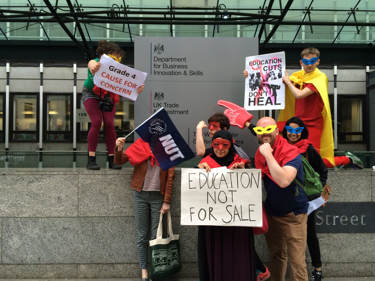 Teachers visit Dept for @BISgovuk selling private UK ed brand overseas with <a href="/DFID_UK/">DFID</a> #investdontcut #GERMResistance
