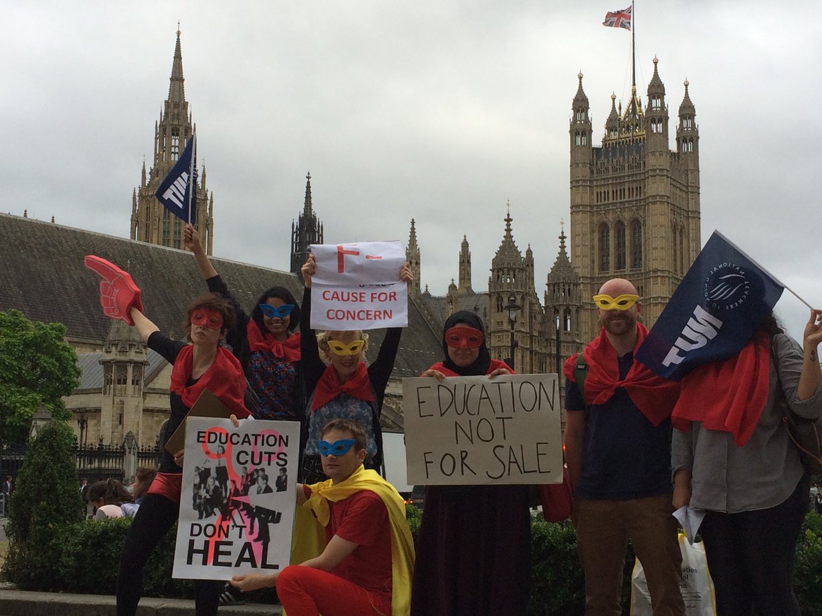 striking teachers holding <a href="/UKParliament/">UK Parliament</a> to account for privatisation and cuts of schools #invest dont cut <a href="/NCAFC_UK/">Against Fees & Cuts</a>