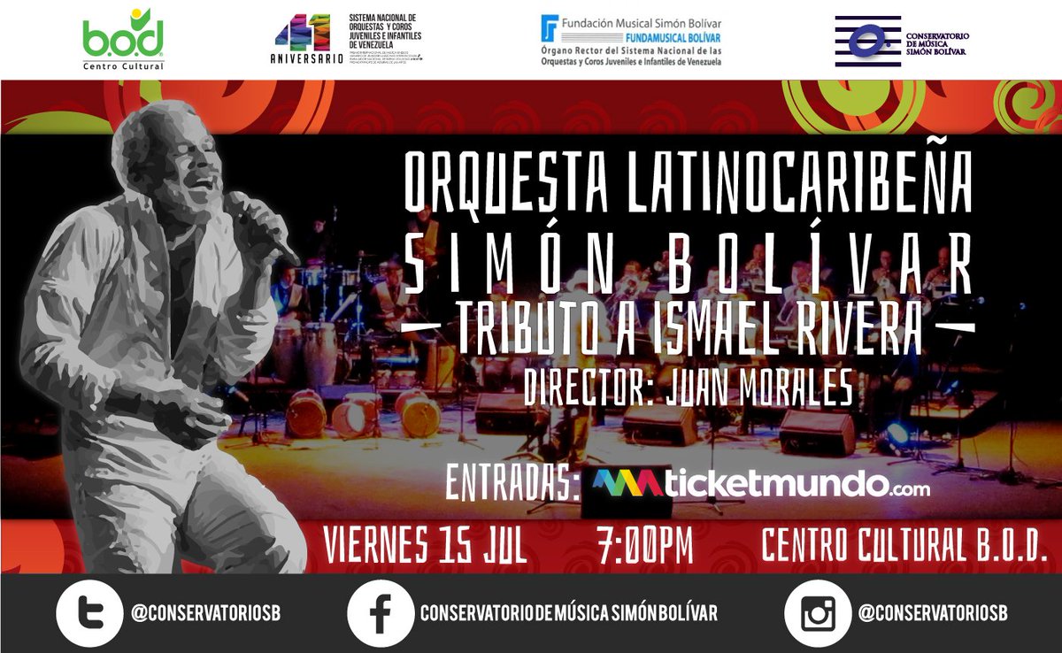 #15Jul | #CMSB | LatinoCaribeña #OLCSB | Tributo a Ismael Rivera | @CCulturalBOD | 7pm
