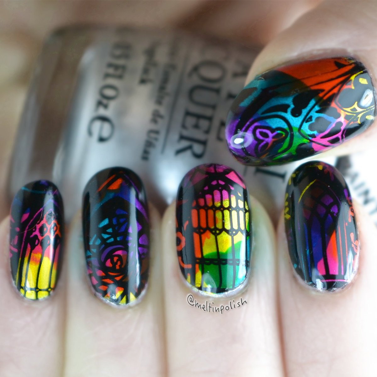 meltinpolish's tweet photo. Gothic! https://t.co/RTA7S1LMeq #nails #notd #manicure #nails #nailsdone #nailstamping #gothic #colorpaints https://t.co/41mBJB3LJx