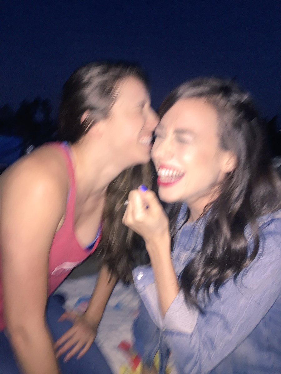 MissRBaller's tweet image. When you try to take a kissy face picture with your sister but just can't handle life. @ColleenB123