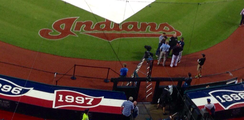 KenCarpenter's tweet photo. CLEVELAND @INDIANS — Recent record winning streak + 1st place + July 4th sellout = RAIN DELAY!! #SnakeBit https://t.co/OtE6sRQzXP