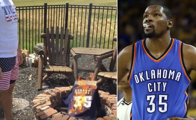 burning kevin durant jerseys