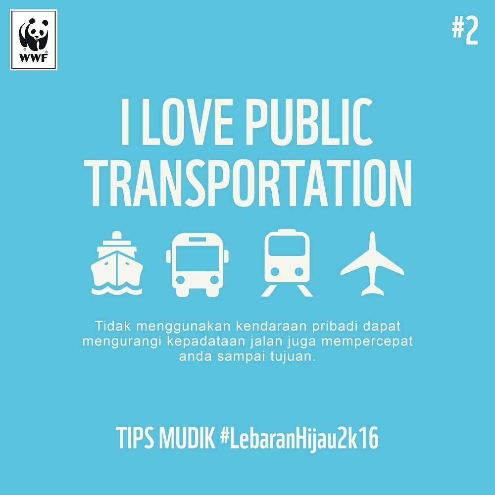 WWF_ID's tweet photo. Pilih transportasi umum saat pulang ke kampung halaman untuk kurangi dampak pemanasan global #LebaranHijau2k16 https://t.co/KM7p55oXHC
