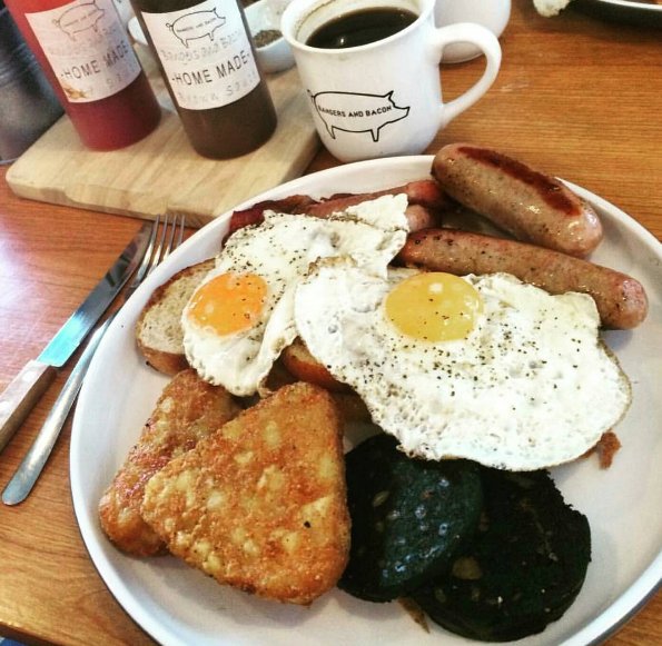 Spinningfields's tweet photo. We're in the mood for a proper breakfast this morning @bangersandbacon Open from 7am for you early birds! https://t.co/XmuXqiI8lt