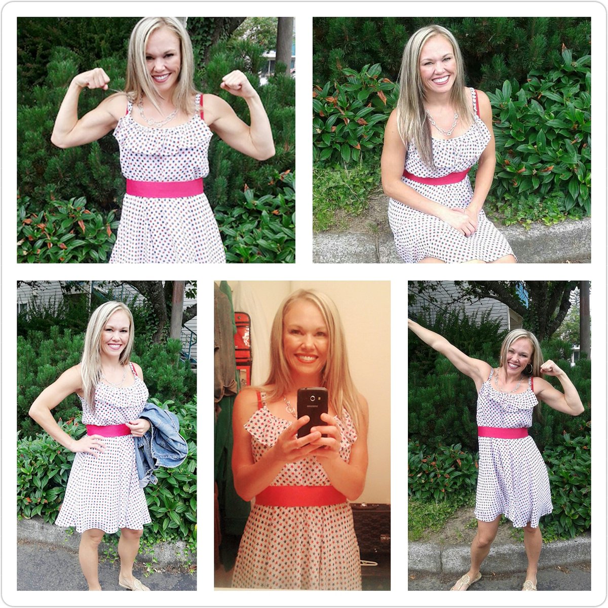 MMAHeartless's tweet photo. Yup, I'm in a dress, but that won't stop me from flexing on you. #FourthOfJuly2016 #Merica #RandomActsOfModeling https://t.co/wIYTjC6RhZ