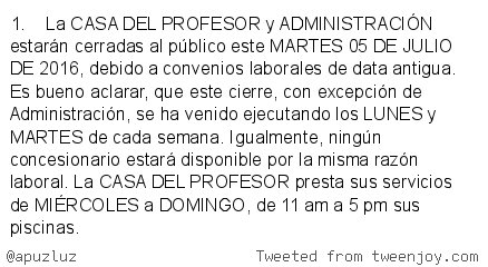 Estimados profesores, se les informa lo siguiente: