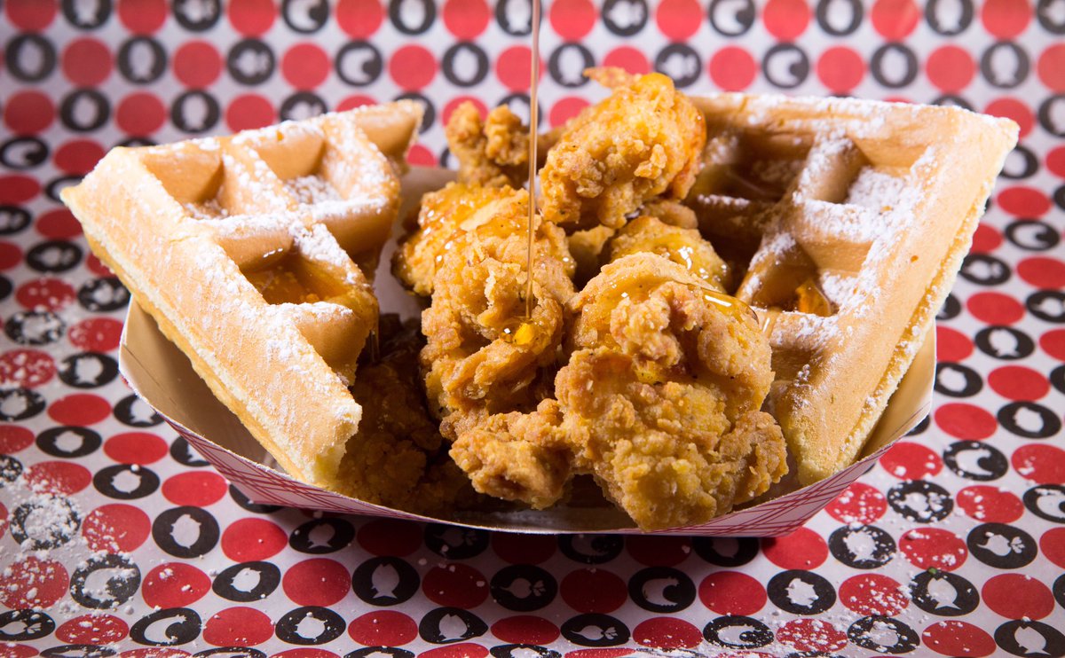 The Nugget Spot Treat Yourself To Our Chicken Waffles Combo Chicken Nuggets Served Over Homemade Waffles With Maple Syrup