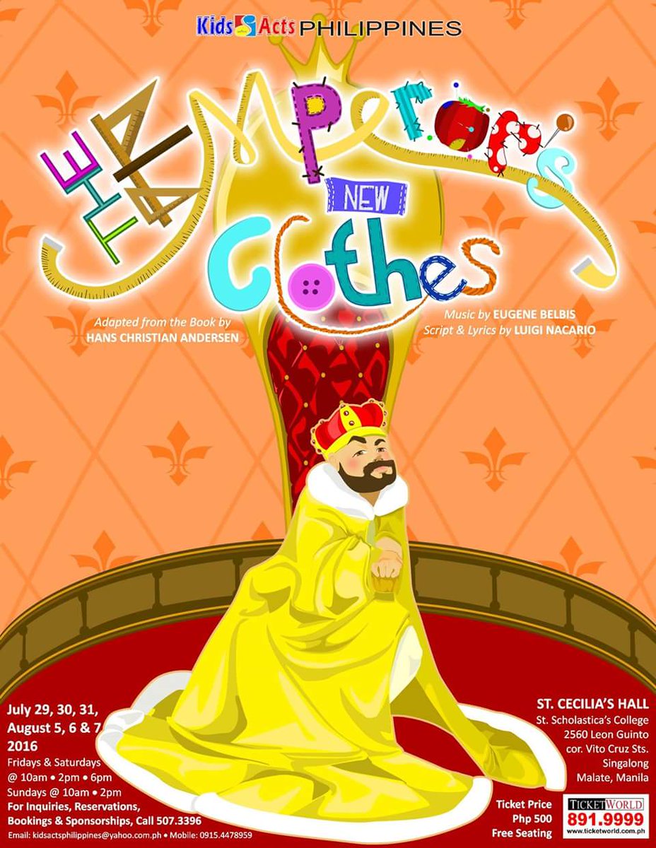 KidsActs's tweet photo. Pls SUPPORT-WATCH #KidsActsPhilippines' #TheEmperorsNewClothesKAPI!
Music: @eugenebelbis
Book/Lyrics: #LuigiNacario https://t.co/2wz3XyzX3c