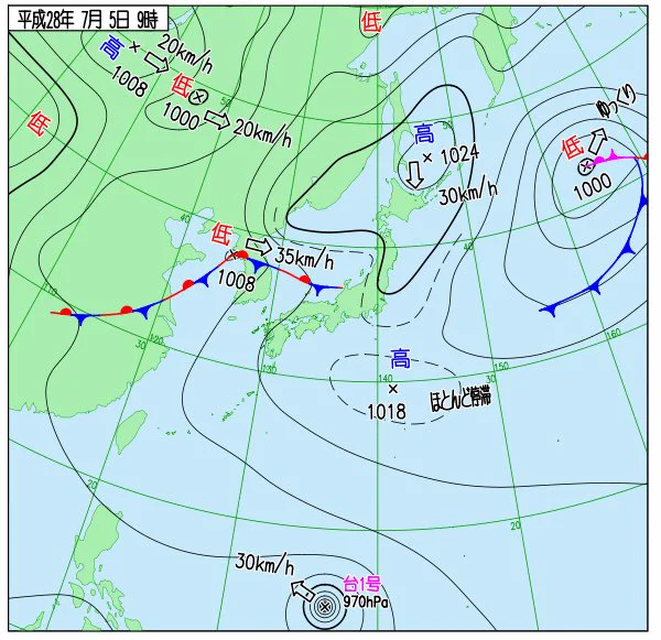 お見事な天気予報図の紹介です。２色でお送りしますｗｗｗ