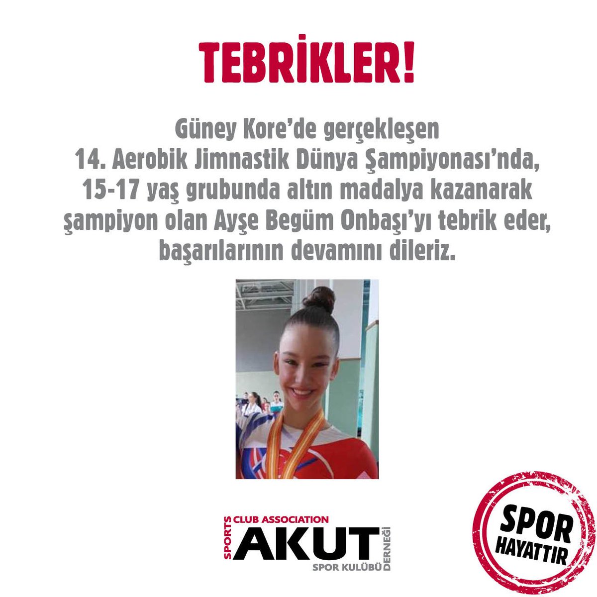 Milli sporcumuz Ayşe Begüm Onbaşı'yı tebrik eder, başarılarının devamını dileriz.