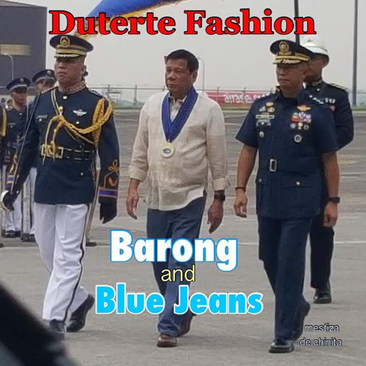 summersam24's tweet photo. Ang mahal Kong pangulo! Barong and blue jeans!
Simple pero rock!!
#DuterteFashion https://t.co/fz3fXZ3FEw