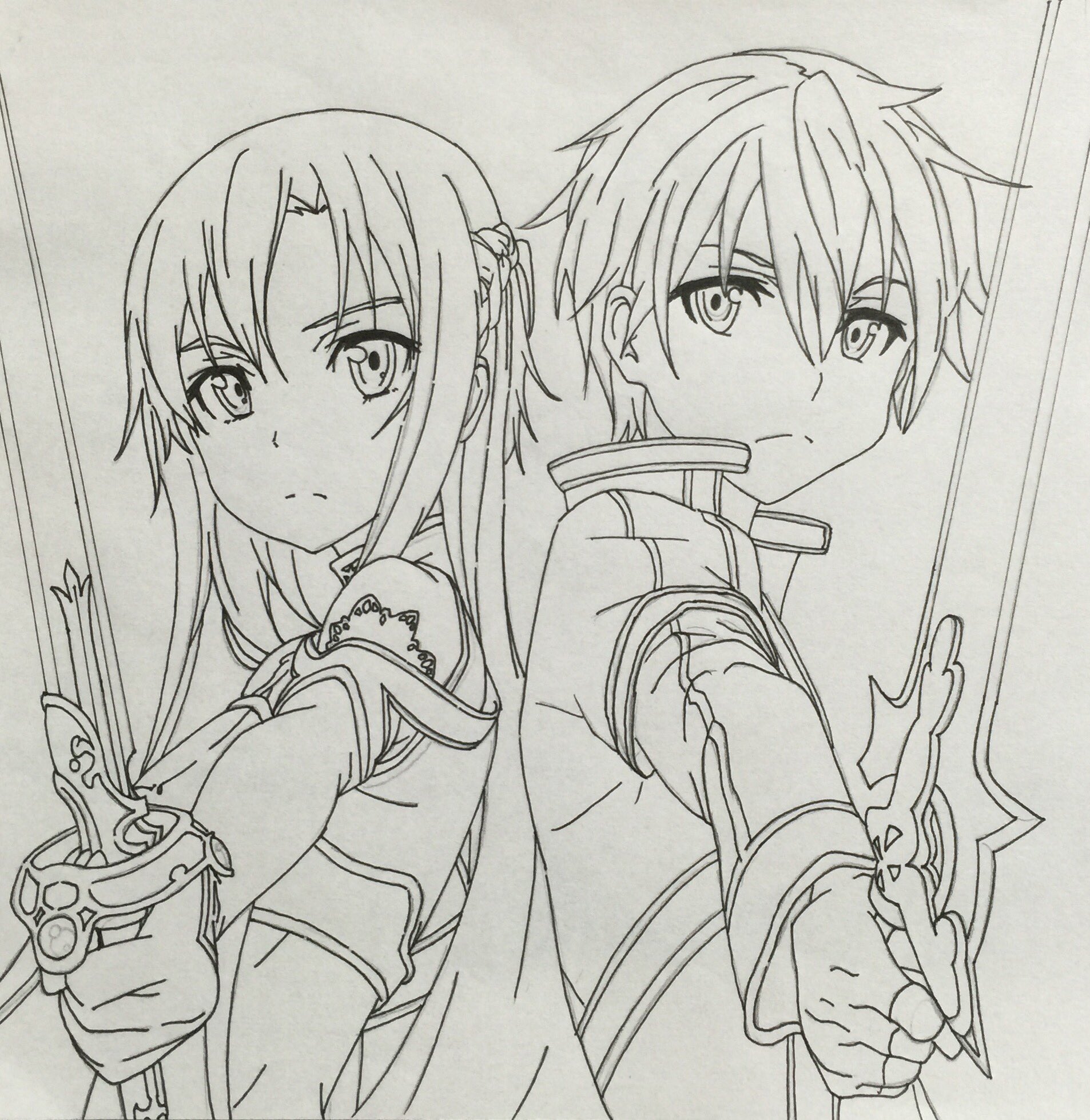 乗っ取られた Twitterren キリトとアスナ描いてみました 模写 ソードアート オンライン Sao イラスト基地 イラスト同盟 イラスト塾 イラスト王国 イラスト完成 T Co Sx9ssjfdsr Twitter