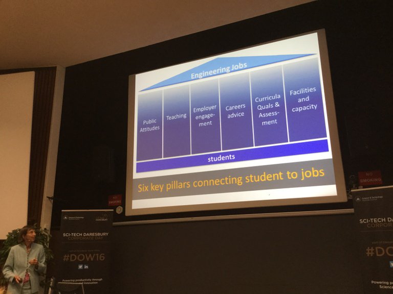 STFC_B2B's tweet photo. There are 6 pillars which encourage children into engineering says Dame Sue Ion @Raengnews #dow2016 https://t.co/hfbiiikqFB