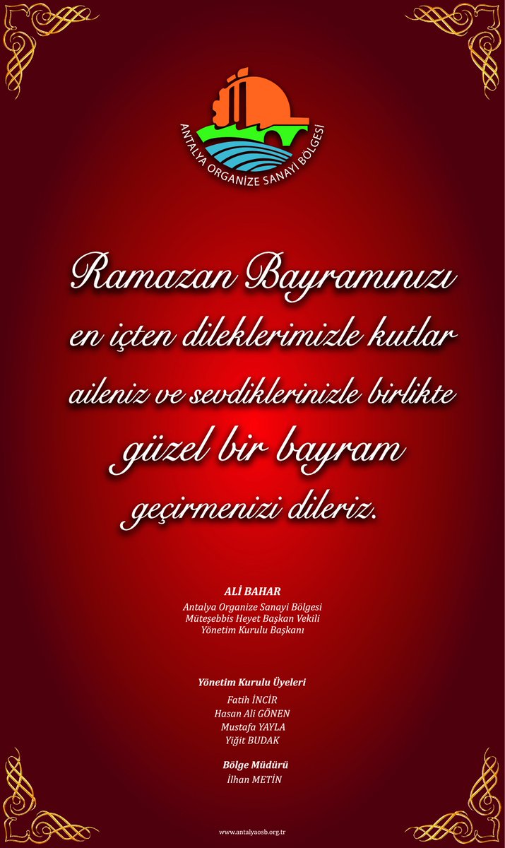 Ramazan Bayramınızı en içten dileklerle kutlar, aileniz ve sevdiklerinizle güzel bir bayram geçirmenizi dileriz