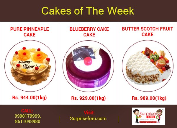 SurpriseForU's tweet photo. Fruitcake is source of relishing the Desire
https://t.co/UxOHWgGFsY
#Cake #FreeCakeDelivery #SurpriseForU #Ahmedabad https://t.co/ABdjdL0Azi