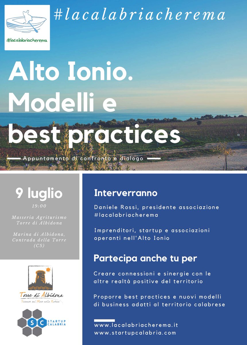 Il 9 luglio la #lacalabriacherema si svolgerà presso un luogo suggestivo: la Masseria Agriturismo Torre di Albidona
