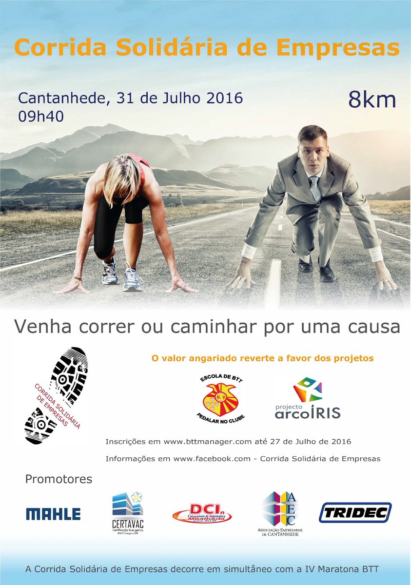 Tridecbv's tweet photo. Venha #correr ou #caminhar por uma #causa! O valor angariado reverte a favor dos projetos #Cantanhede #Portugal https://t.co/MRJgCk3or9