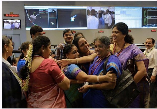 ewitchennai's tweet photo. Rock stars of @isro who worked really hard and rocketed #India into orbit. Dear Ladies, you make us proud #satellite https://t.co/iYtwyJiUM0