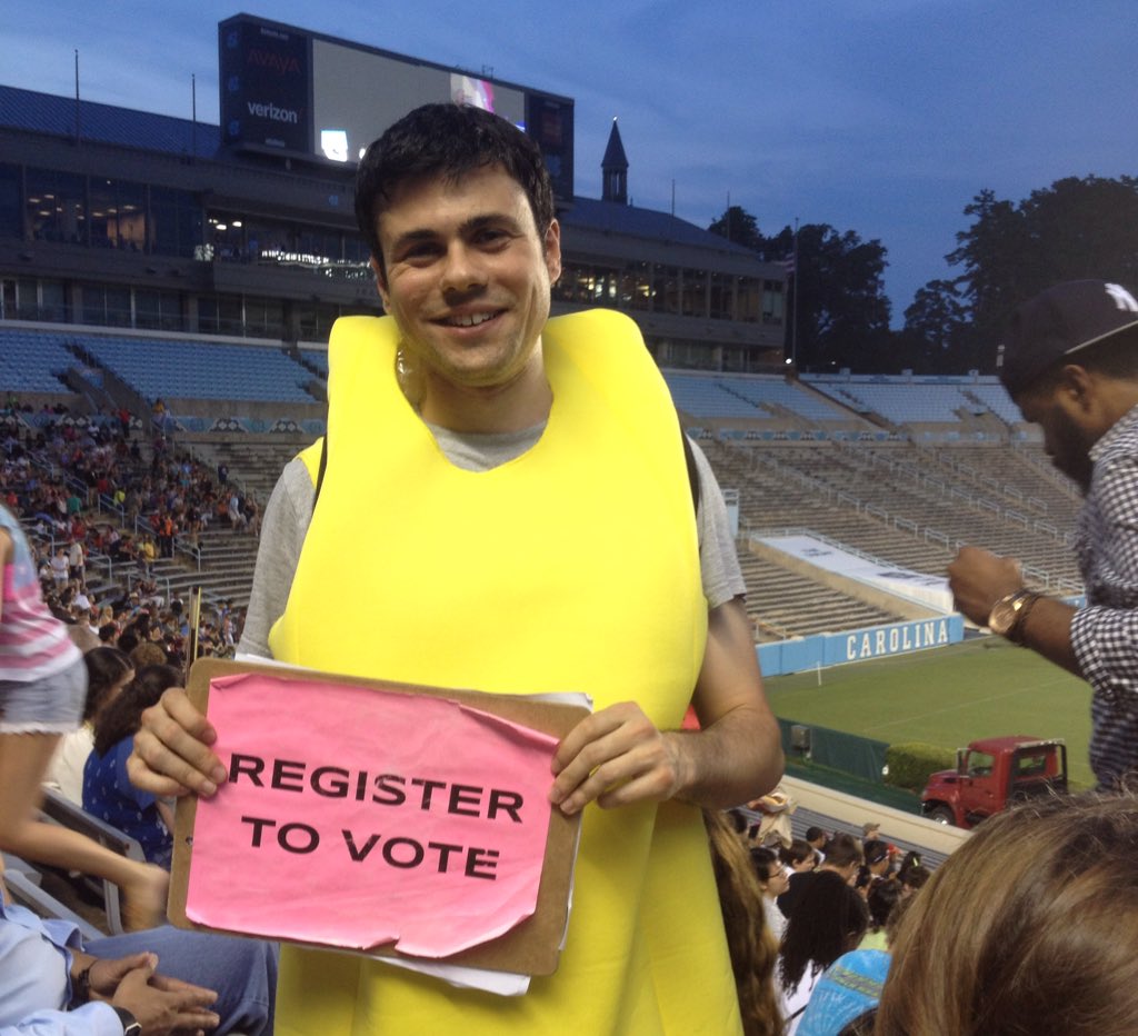 Dgoreper's tweet photo. Kenan stadium bananaman registration! #FellowsNC https://t.co/kT0uvQxEav