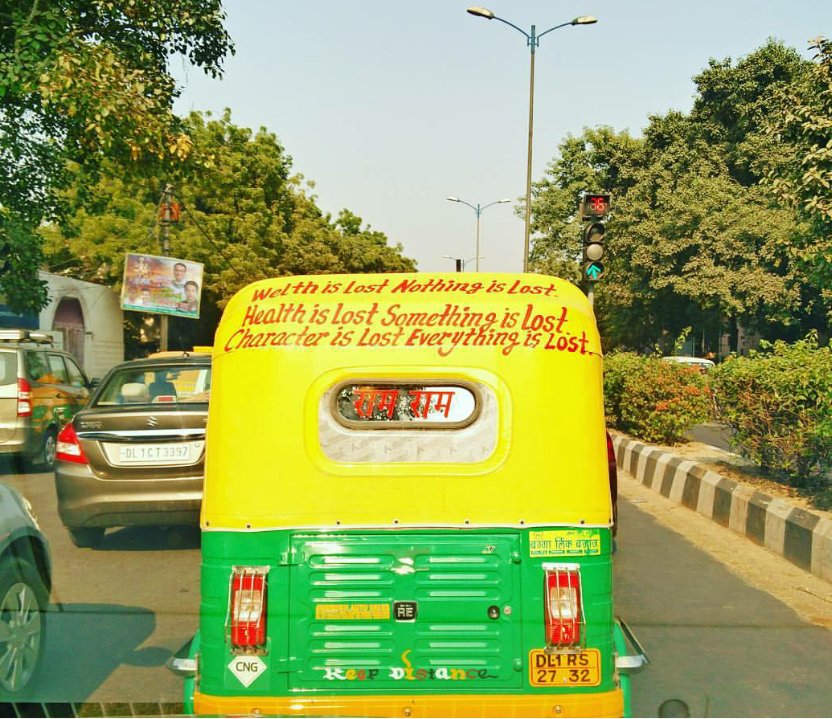 vibhuthesharma's tweet photo. @Olacabs Here's my favorite one, spotted a while ago in Delhi. #60YearsOfAuto #AutoWisdom #AmazingIndia https://t.co/i4lQxLVf7q