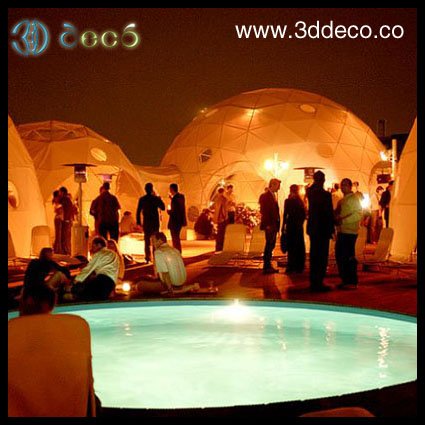 A village cluster of geodesic domes #stretch #domes #geo #nature #event #events