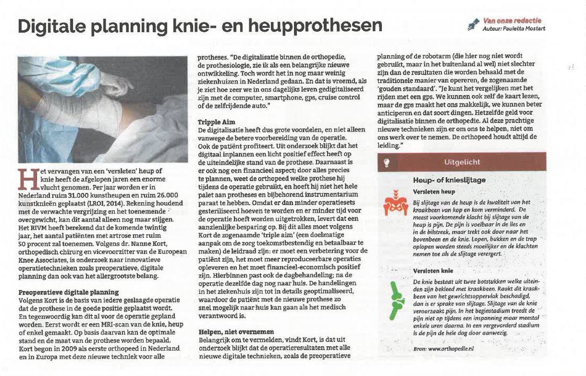 Digitale planning knie- en heupprothesen met collega Nanne Kort <a href="/Zuyderlandortho/">OrthopedieZuyderland</a>
#orthopedie