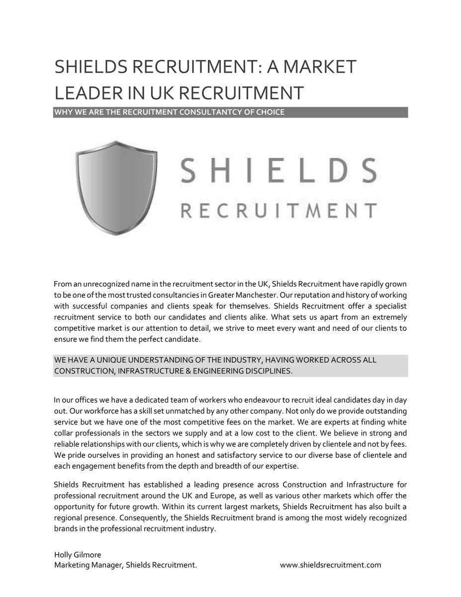 ShieldsRecruit's tweet photo. An insight into our business. https://t.co/yillHpgeMA